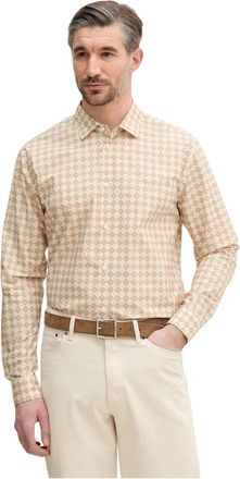 Trussardi Katoenen Shirt - Heren - Casual Overhemden - Beige - XL - Katoen - Overhemden