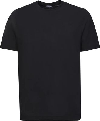 Zanone Zwarte katoenen T-shirt met minimalistische elegantie - Heren - T-shirts - Zwart - 3XL - Katoen - Tops