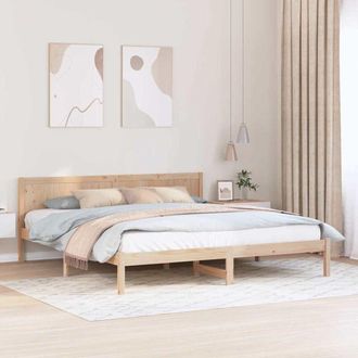 vidaXL Vidaxl - Estructura De Cama Marr&oacute;n 200 X 200 Cm Madera Maciza De Pino
