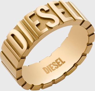 Diesel Gold-tone stainless steel ring - Rings - Unisex - Gold