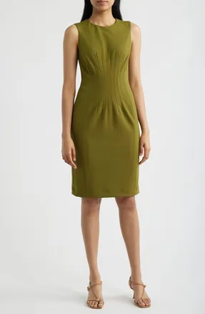 Anne Klein Jewel Neck Sheath Dress in Ivy at Nordstrom, Size 14