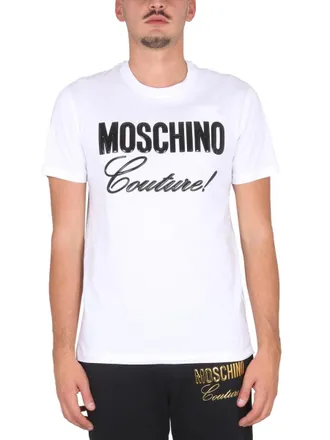 Moschino Logo-Print Crewneck T-Shirt - White
