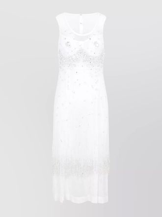 Bottega Veneta crystal-embellished sleeveless midi dress