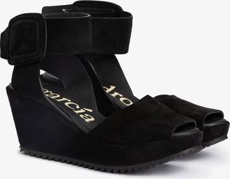 Pedro Garcia Comfort wedge in black suede | Ferland| Spring Summer 26 | PEDRO GARCIA