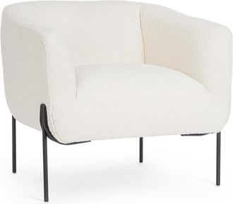 BIZZOTTO Design Sessel Claudine, Bouclé Weiss