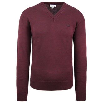 Lacoste Long Sleeve V-Neck Burgundy Mens Wool Jumper AH2987 Y29