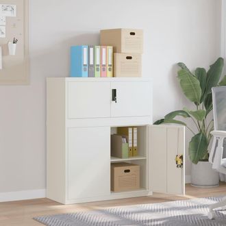 vidaXL Armario Archivador Acero Blanco 90x40x110 Cm Vidaxl