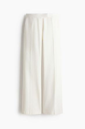 H&M Linen-blend Tailored Trousers in White at Nordstrom, Size 14