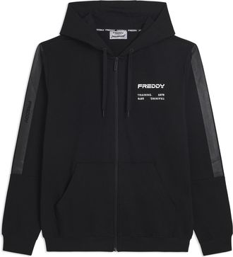 Freddy Felpa con cappuccio full-zip e bande tono su tono