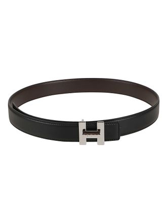 Hogan Calf Leather Metallic Buckle Belt