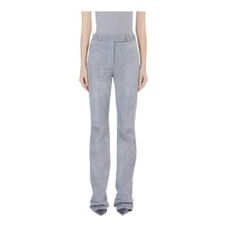 Ferragamo Womens Suede Straight-Leg Tailored Trousers, Brand Size 42 ( US Size 8 )