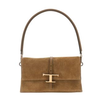 Tod's T Timeless Mini Flap Bag - female - Tods - Shoulder Bags - Beige - ONE SIZE - Bags