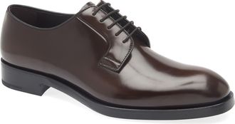 Prada Formale Spazzolato Plain Toe Derby in Bruciato at Nordstrom, Size 10.5Us