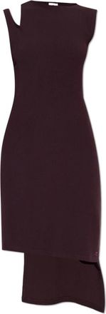 Courr&egrave;ges Oblique Rib Dress - Dames - Korte kleedjes - Rood - M - Polyester - Kleedjes
