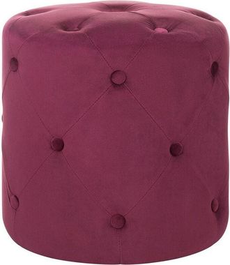 Beliani Puf otomana redondo capitoné borgoña con reposapiés acolchado Corolla