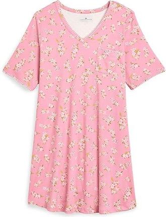 Karen Neuburger Plus Size Sleepdress With Blanket Stitching Womens Pajama Spring Ditsy Toss : 1X (16W-18W), Cotton/Polyester