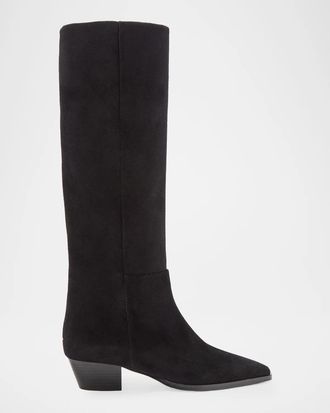 Aeyde Medea 90MM Suede Knee-High Boots