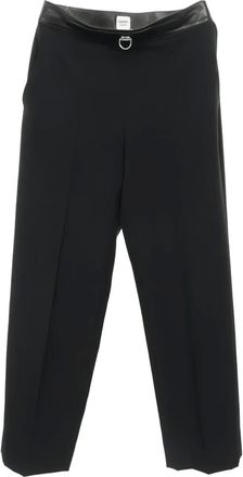 Hermès 10s leather-trim trousers - Black