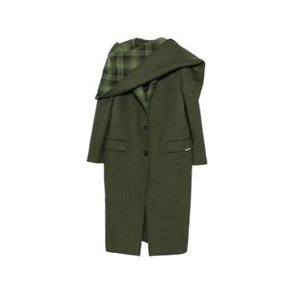 The Attico Scarf-detail Check-pattern Coat