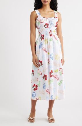Rails x Giadzy Capri Printed Cotton Midi Sundress in White Antipasti at Nordstrom, Size Xx-Large