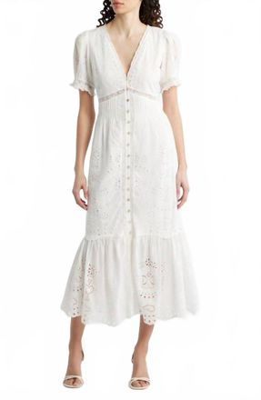 LoveShackFancy Tarragon Midi Dress In White