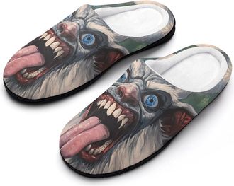 Generic Funny Krampus Mens Slipper Slip On Winter Warm House Slippers Shoes Indoor Outdoor