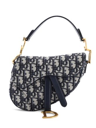 Dior Saddle Handbag Oblique Canvas Mini shoulder bag - women - Canvas - One Size - Blue