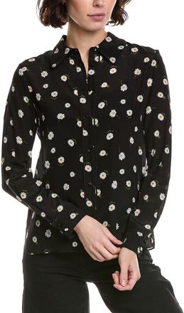 Alice & Olivia Alice + Olivia Willa Placket Silk Top