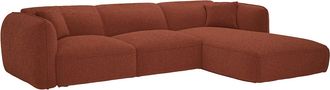 Vente-Unique Divano Letto Angolare Angolo A Destra In Tessuto Ciniglia Terracotta Camilio
