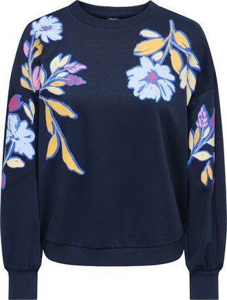 Only ONLBROOKE L/S O-NECK FLOWER SWT, Baumwollmischung, regular fit