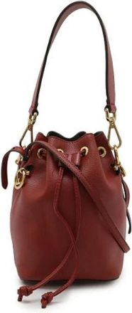 Fendi Pre-owned Bucket Bags, female, Red, Size: ONE SIZE Pre-owned Leather Bucket Bag
