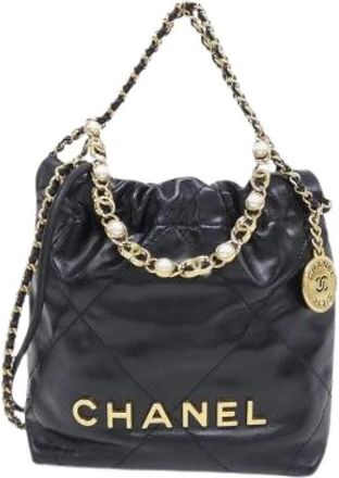 Chanel Pre-owned 22 Calfskin Mini Bag - Dames - Vintage Tas - Zwart - ONE Size - Leer - Vintage