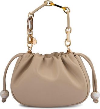 Olga Berg Mavis Faux Leather Top Handle Bag in Natural at Nordstrom