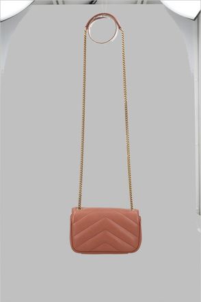 Saint Laurent Womens Shoulder Bag Loulou Mini Brown Leather Lamb