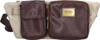 Guess Heuptas van stof en imitatieleer - Heren - Heuptassen - Bruin - ONE Size - Leer - Tassen