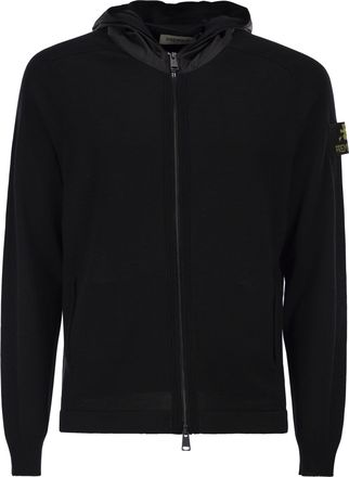 Premiata Wool Cardigan With Nylon Hood