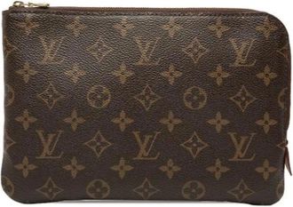 Louis Vuitton Pre-owned Clutches, female, Brown, Size: ONE SIZE Pre-owned Etui Voyag