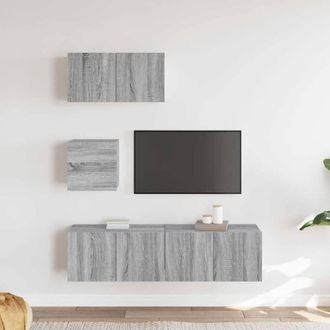 Berkfield Home Classic 4 Piece TV Cabinet Set Grey Sonoma Engineered Wood