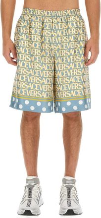 Versace Shorts With Logo-Uomo