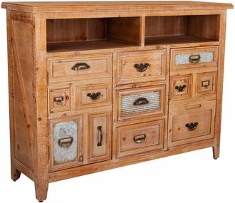 Wanderlust Deco Aparador De Madera 3 Cajones Y 2 Puertas 120x36x90h Cm