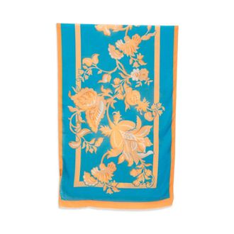 Etro Etro, Winter Scarves, female, Multicolor, Size: ONE SIZE Fringed Floral-Border Scarf