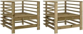 vidaXL Sillones de jardín 2 unidades madera impregnada de pino Vidaxl