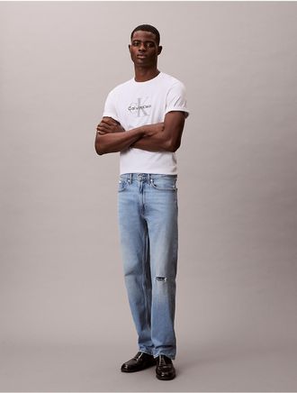 Calvin Klein Mens Standard Straight Jeans - Blue - 32W x 30L