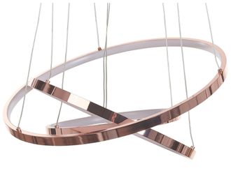 Beliani L&aacute;mpara De Techo Led De Metal Rosa Dorado Aluminio 3 Anillos Glamour Moderno Atrek