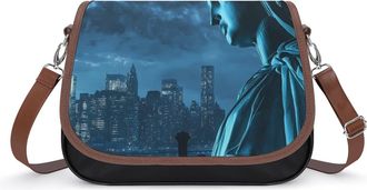 Generic New York City Night Small Womens Crossbody Bags Shoulder Handbag with Adjustable Strap for Travel