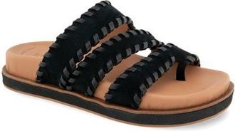 Gentle Souls Niles Whip Platform Slide Sandal in Black Suede at Nordstrom, Size 6.5