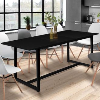 IDMarket Idmarket - Delson Mesa De Comedor Extensible 6-10 Personas Dise&ntilde;o Industrial 160-200 Cm