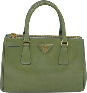 Prada Galleria Green Leather Handbag (Pre-Owned)