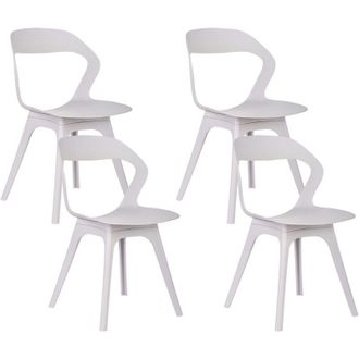 Beliani Set di 4 sedie da pranzo da giardino leggere e resistenti alle intemperie tortora Lachania