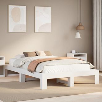 Berkfield Home Bed Frame without Mattress White 120x190 cm Small Double Solid Wood Pine